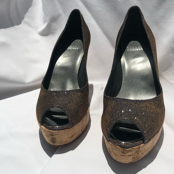 Stuart Weitzman Anna style heeled wedge shoes - Picture 3 of 9